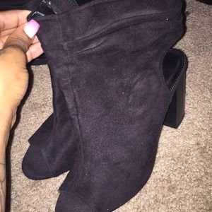 Black Peep Toe Ankle Bootie